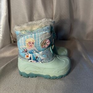 Disney, Frozen, Girls Winter Boot, Blue and White